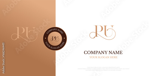 Initial PU Logo Design Vector 
