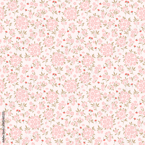 Flower pattern. Ditsy floral seamless pattern. Small little flower background. Repeat pattern. Ditsy print. Botanic surface design. Ditsy floral flower pattern for fashion, fabric, wrapping, decor