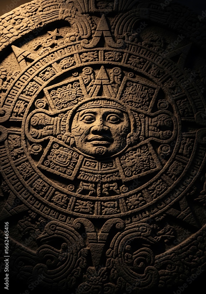 Obraz premium Ancient stone calendar detail