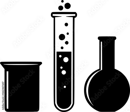 test tube chemistry icon silhouette vector illustration