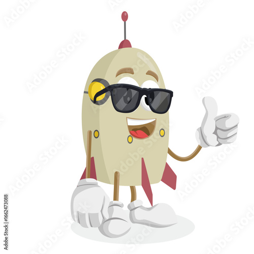 Cool Rocket Character Wearing Shades And Looking Very Stylish And Smart