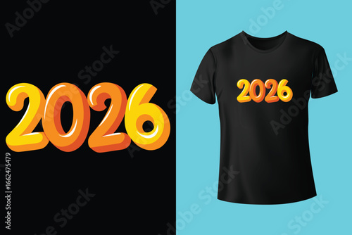 Happy new year Christmas calligraphy t shirt design