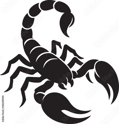 Scorpion Vector Icon Black Zodiac Symbol & Tribal Silhouette for Tattoos Danger & Desert Themed Graphics