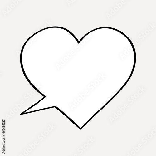 Heart-shaped speech bubble illustration. vector