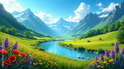 Green mountain valley