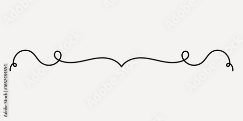 Elegant decorative line art, hand drawn vector