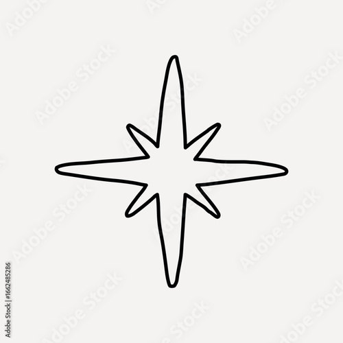 Minimalist star outline design vector