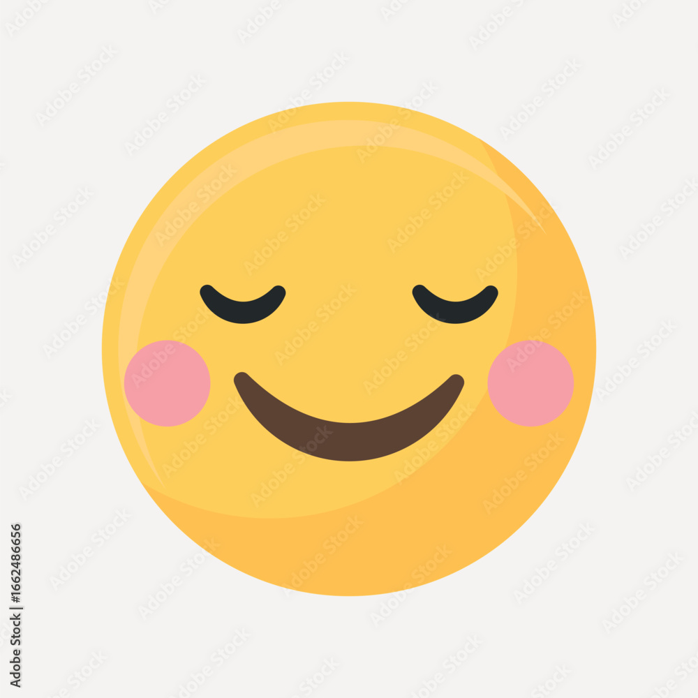 Fototapeta premium Calm blush emoticon vector