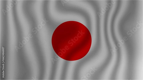 Gently Waving Japanese Flag Animation