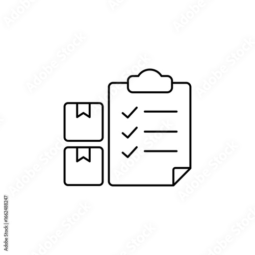 Box and list icon showing delivery completion