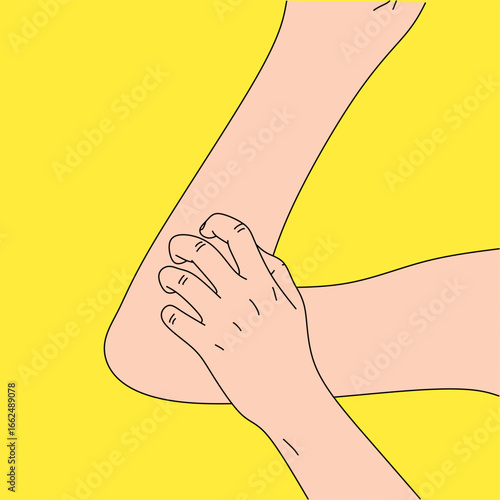 itch, scratch, itchy skin, hand scratching, arm irritation, allergy reaction, eczema illustration, skin rash, dermatology problem, scratching hand, irritated skin, skin disease, healthcare vector, med