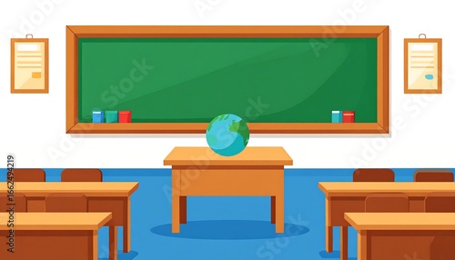 Wallpaper Mural Empty classroom with globe Torontodigital.ca