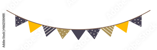 カラフルなガーランドのシンプルなフレーム