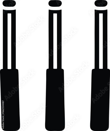 Cricket wicket stumps vector icon.