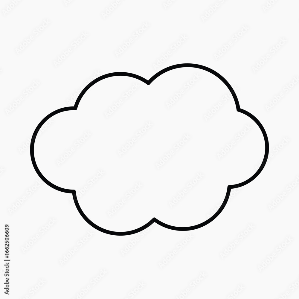 Cloud bubble outline frame vector Cloud bubble outline frame vector
