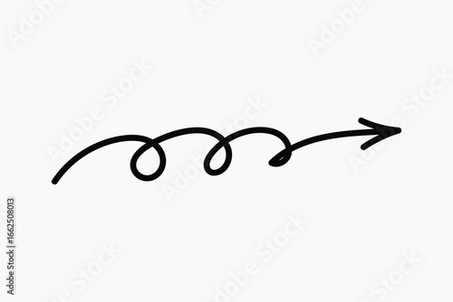 Curved arrow pointing right illustration vector