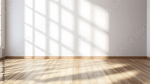 Empty Room Sunlight Wooden Floor Minimalist Interior Design