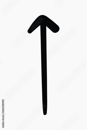 Simple black upward arrow illustration vector