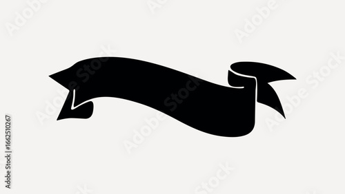 Black ribbon banner illustration vector