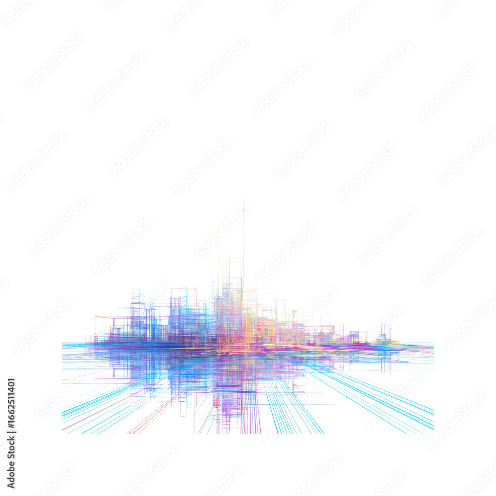 Obraz premium Abstract Cityscape Neon Dreamscape at Night