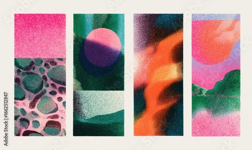 Surreal risograph background grainy texture