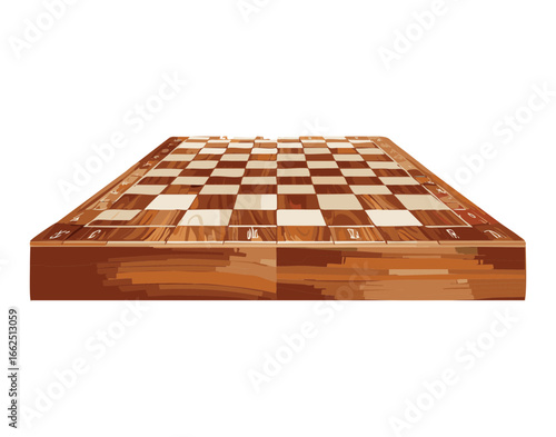 A stylized top-down vector drawing of a wooden chessboard, symbolizing the intellectual challenge and timeless appeal of the game