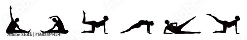 Pregnant yoga icon, Pregnancy and maternity line icon set: baby, health, family symbol collection. Pregnant woman silhouettes, maternity poses, yoga and exercise positions, vector illlustration.
