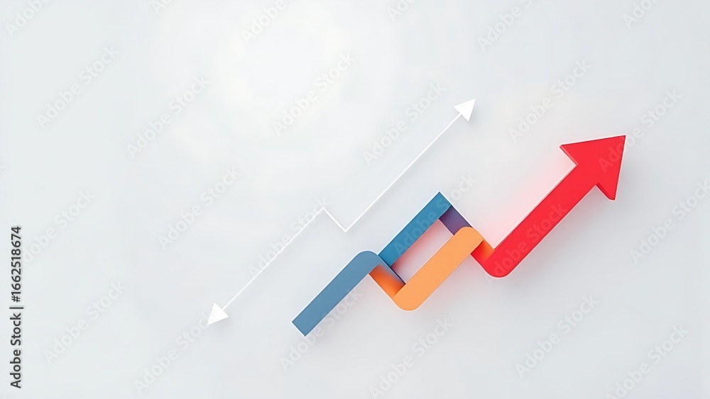 Fototapeta premium Abstract business concept with geometric shapes and arrows, representing strategy.