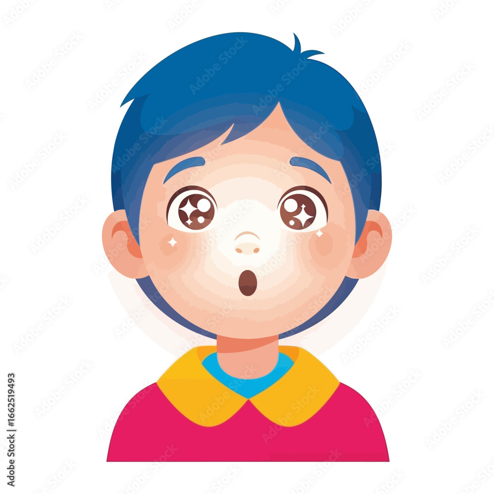 Obraz premium Awe-Struck Child: The captivating portrait captures a young child, exuding awe and wonder with expressive eyes and a curious gaze, radiating a sense of pure, childlike innocence.