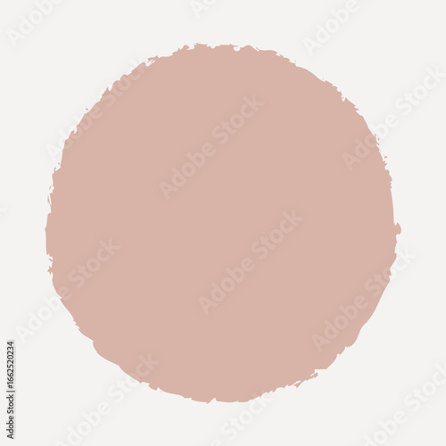 Pink circle, simple design collage element vector