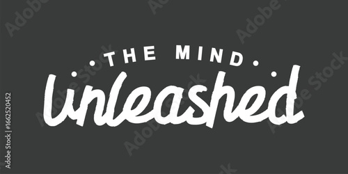 The mind unleashed word, white typography collage elemen