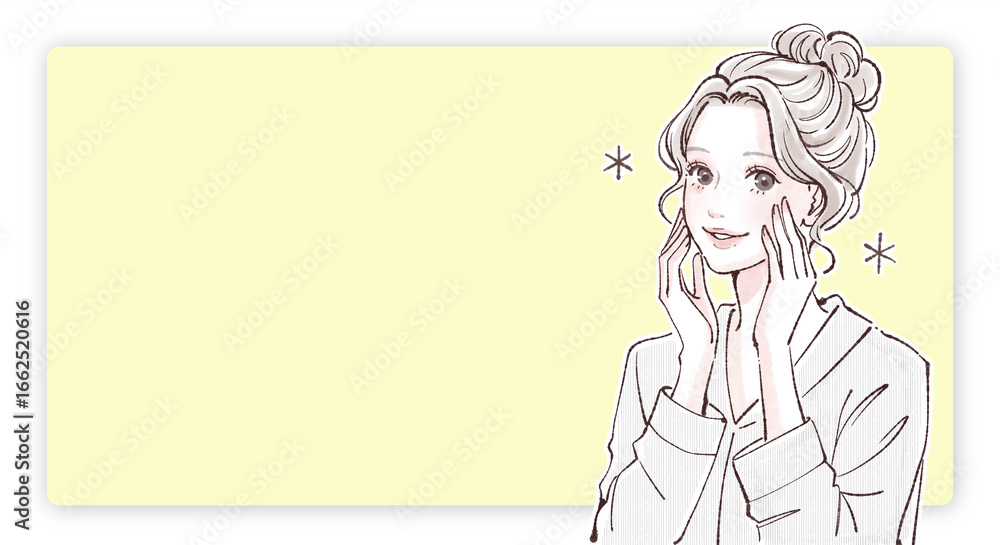 Watercolor Hand-painted Beautiful Skin Woman Illustration | 水彩画・手描きの美肌女性・女の子イラスト素材 Watercolor Hand-painted Beautiful Skin Woman Illustration | 水彩画・手描きの美肌女性・女の子イラスト素材