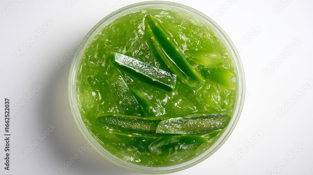 Obraz premium Green Herbal Scrub in a Clear Container