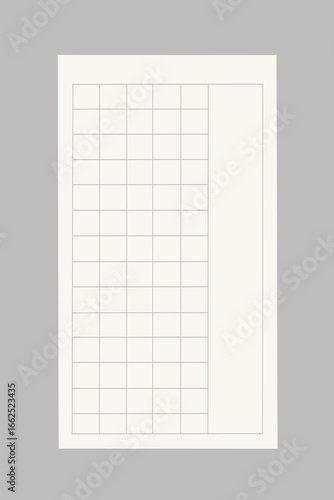 Beige grid note paper vector