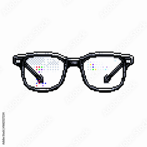 Pixelated Glitch Glasses Retro Digital Eyewear