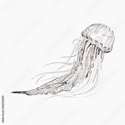 Jellyfish sketch animal illustration vector