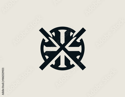 Modern Minimalist Football Rivalry Badge Logo Vector Emblem