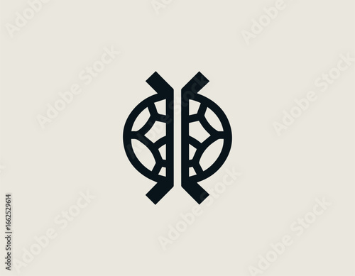 Modern Minimalist Football Rivalry Badge Logo Vector Emblem