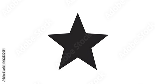 Black star silhouette graphic element. A classic five-pointed star shape isolated on a white background for design and web icons