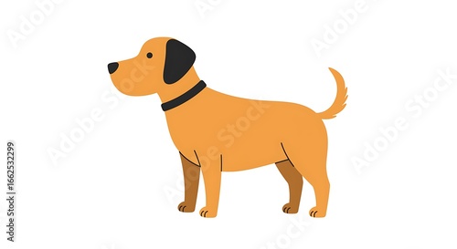 Adorable Golden Retriever Dog Illustration