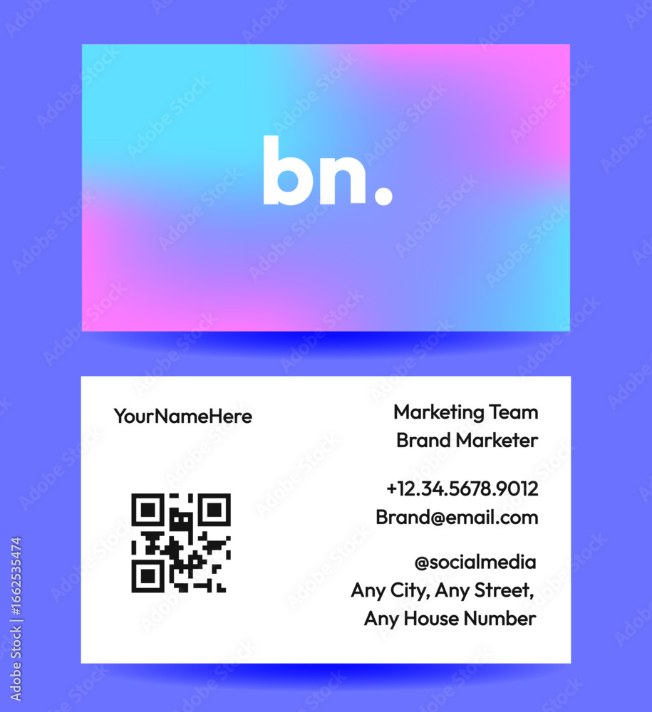 Business card with modern holographic gradient Business card with modern holographic gradient