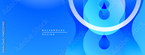 Abstract blue background. Overlapping shapes create fluid, modern design. Subtle gradients enhance visual depth. Minimalist aesthetic.