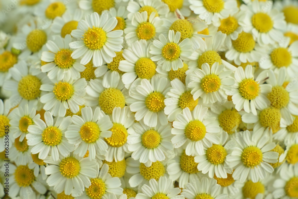 Fototapeta premium Flowers Background Blooming White Chamomile Flowers Close Up Floral Background Natural Texture Spring Summer Botany