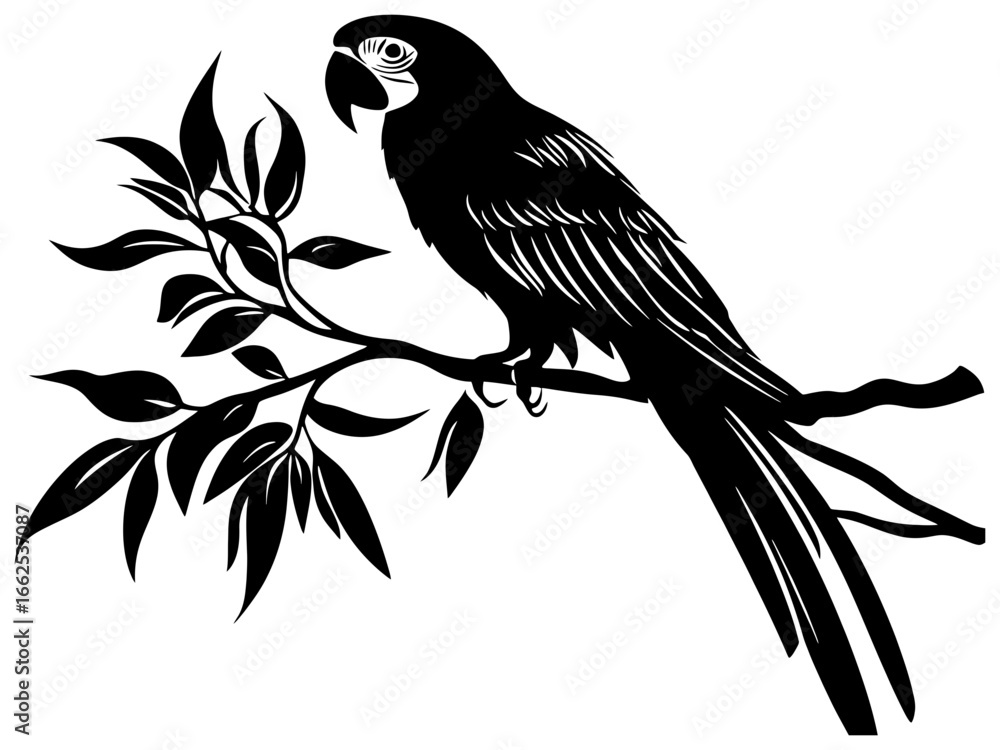 Fototapeta premium Silhouette of macaw bird
