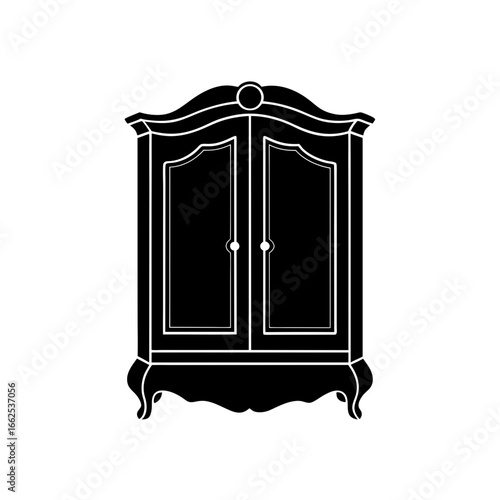 armoire silhouette black vector
