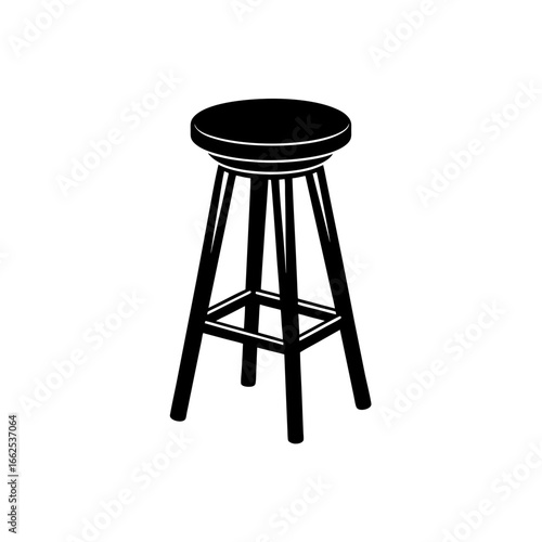 bar stool silhouette black vector