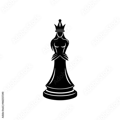 chess queen silhouette vector design