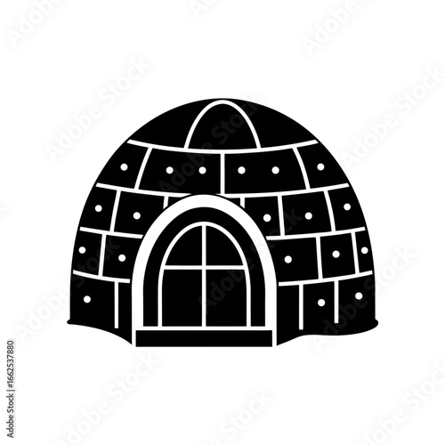 igloo snow house silhouette vector