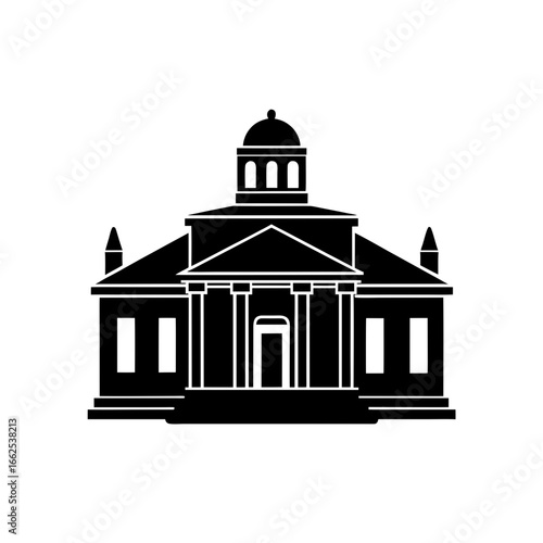 museum building silhouette vector design