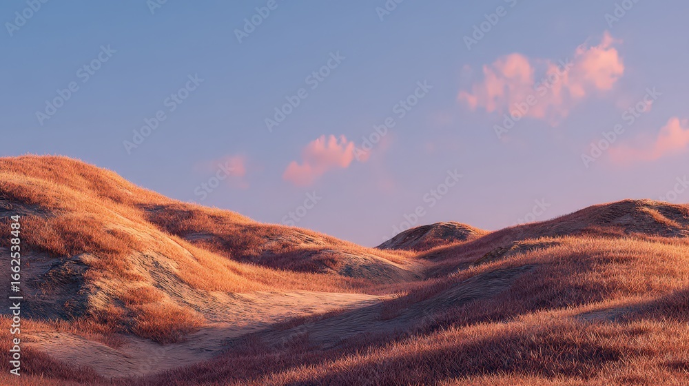 Naklejka premium Colorful Hills Sunset Landscape